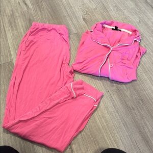40 Winks Pink Pajamas - Small Top, M Bottoms